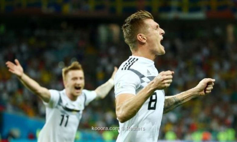 كأس العالم 2018.. كروس يعيد ألمانيا للحياة بقذيفة في شباك السويد