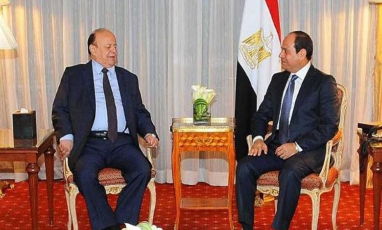 مصادر: الرئيس هادي طلب تدخل الحكومة المصرية لحل الاشكاليات مع بعض دول التحالف في عدن