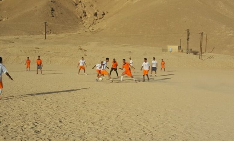 فريق الترجي بسيئون يقيم مباراة داخلية للفريق بمناسبة تفوق اللاعب علي فوزي باحميد في الثانوية العامة