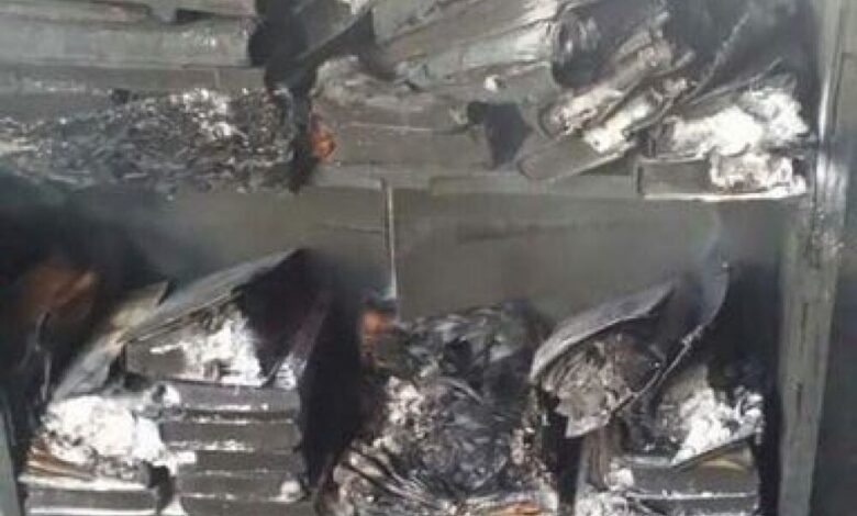 مليشيات الحوثي تحرق مسجد بذمار بسبب رفض المصلين ترديد الصرخة(صور)