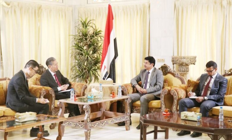 وكيل وزارة الخارجية يشيد بموقف الصين الداعم للحكومة والعملية السياسية في اليمن
