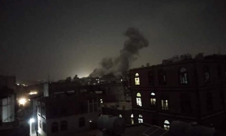 اول صور للغارات التي استهدفت صنعاء مساء الـ 19 يناير 2019