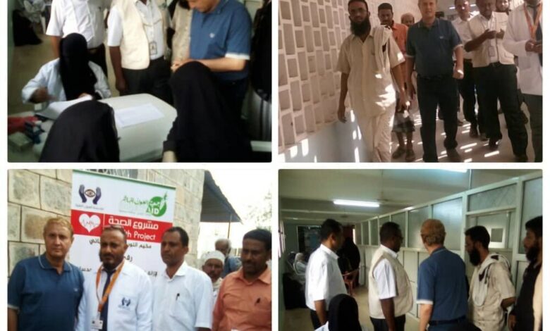 مديرعام مكتب الصحة بمحافظة لحج في زيارة تفقدية لمستشفى طور الباحة وتدشين مخيم النور المجاني