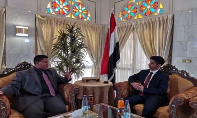 رئيس وزراء حكومة شباب واطفال اليمن يستقبل نائب رئيس مجلس الوزراء وزير الداخلية