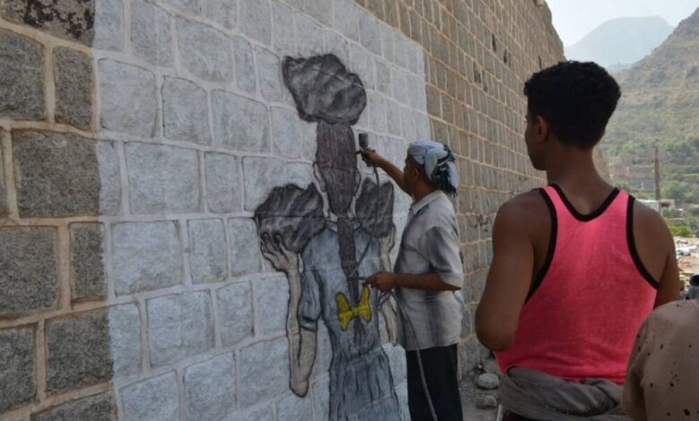 مبادرة بأيدينا تنفذ مشروع رسومات جدارية تعزز ثقافة السلام في تعز