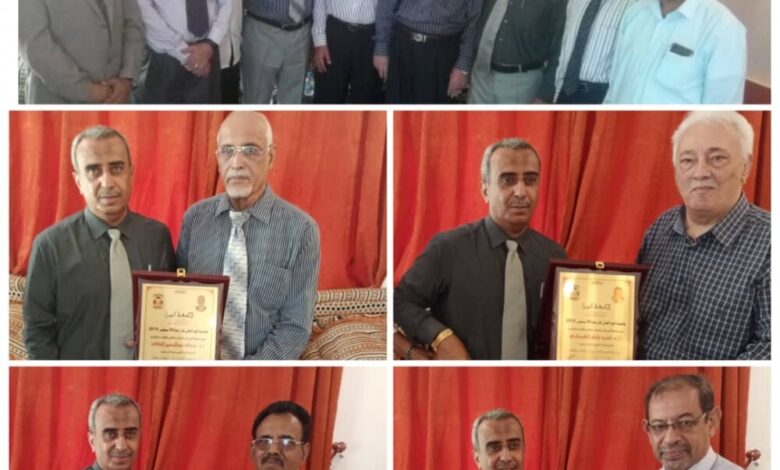 رئيس جامعة أبين يكرم أربعة من كبار المترجمين في محافظة عدن