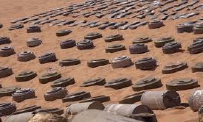البرنامج السعودي لنزع الالغام يتلف كميات كبيرة من الألغام والعبوات الناسفة الحوثية في شبوة