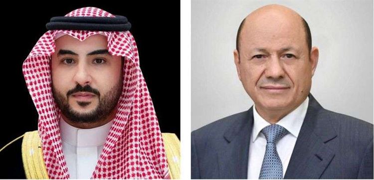 رئيس مجلس القيادة الرئاسي يتلقى اتصالاً هاتفياً من وزير الدفاع السعودي