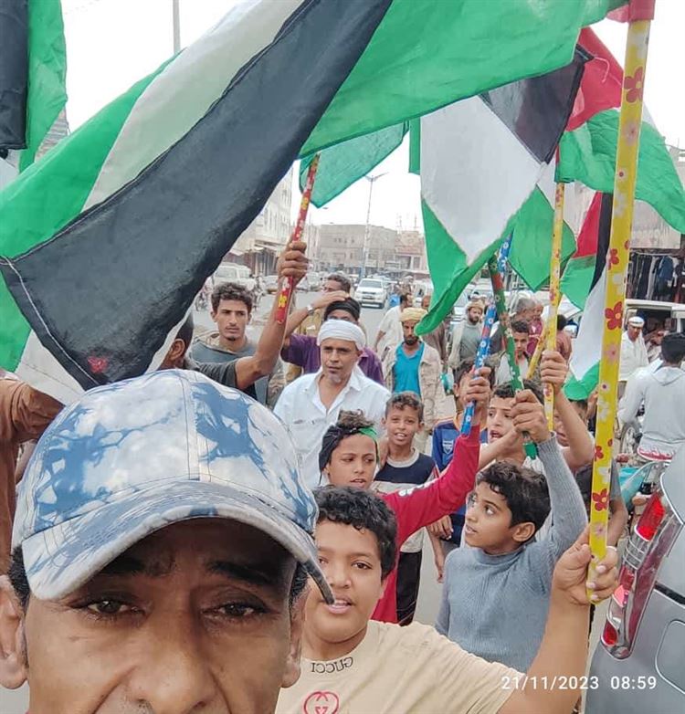 مسيرة بردفان تضامنا مع الشعب الفلسطيني