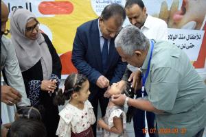 العامري والعمودي يدشنان حملة التحصين المرحلة الثانية ضد شلل الأطفال 

