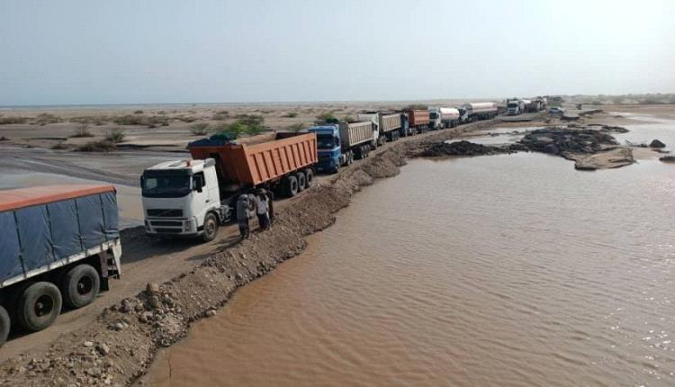 فتح طريق مسار بالجسر السطحي لوادي بنا في أبين