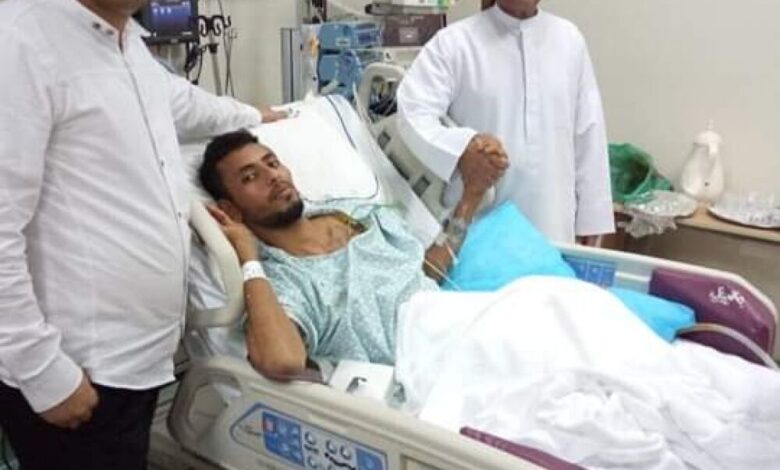 اللواء هيثم قاسم طاهر يقوم بزياره الجريح النوبي في مستشفى زايد بابوظبي