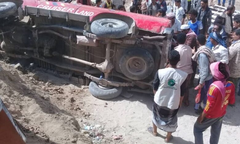 عاجل: حادث مروري في منظقة يافع بمحافظة أبين