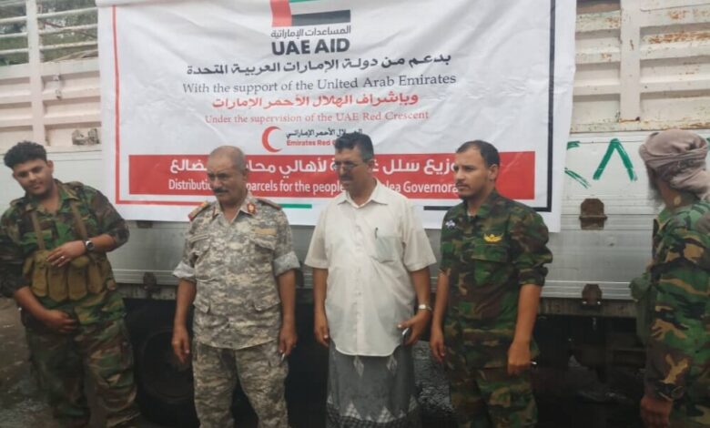 محافظ الضالع يدشن تسليم مساعدات طبية لمستشفى النصر العام بالضالع مقدمة من الهلال الأحمر الإماراتي