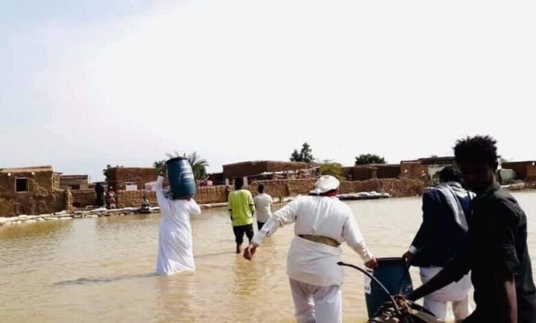 الجالية اليمنية في السودان تنفذ حملة إغاثة المتضررين من الفيضانات