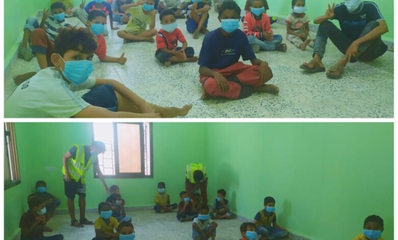 مبادرة ابناء الصرح الخيرية تقيم جلسات توعوية للاطفال في الحي للحد من انتشار كوفيد 19