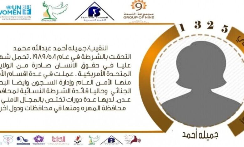 منصة القمة النسوية تستضيف النقيب " جميلة  احمد محمد " ضمن حملة تفعيل القرار الأممي 1325.