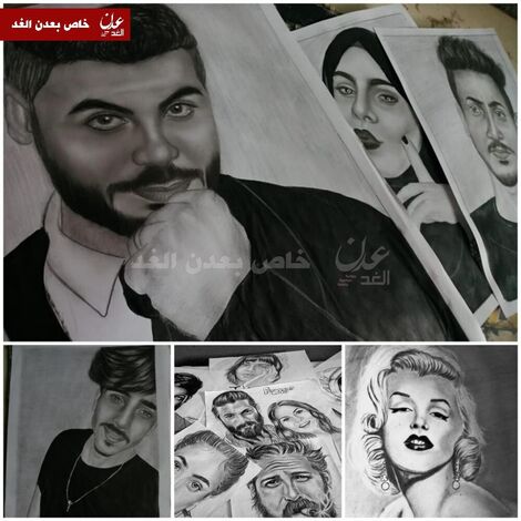 الرسامة آمنة محمد لعدن الغد:طورت نفسي في مجال الرسم دون دراسة واتقنت رسم البورتريهات