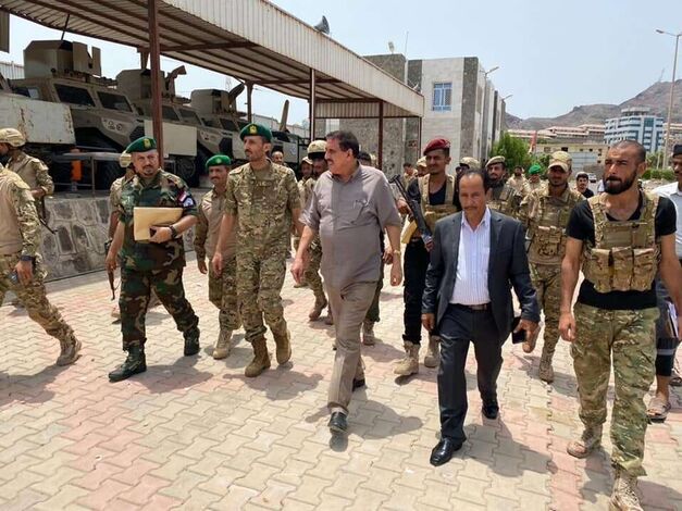 مدير أمن عدن يزور مقر قيادة قوات العاصفة في العاصمة عدن.