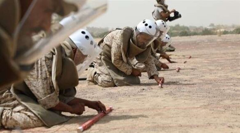 الفرق الهندسية للقوات المشتركة  تفكك عشرات الألغام زرعتها ميليشات الحوثي بالحديدة