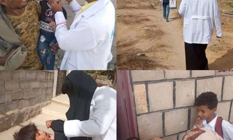 تواصل تنفيذ الحملة الطارئة ضد شلل الأطفال في مديرية المحفد بأبين