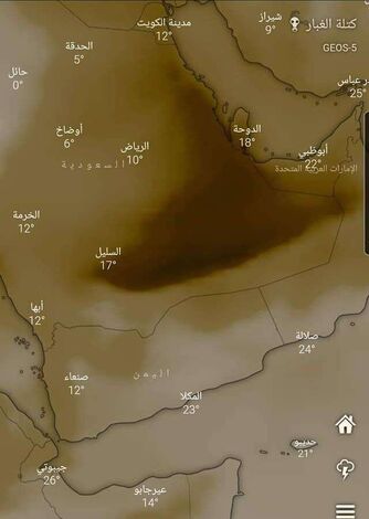 موجة غبار قوية في طريقها نحو اليمن