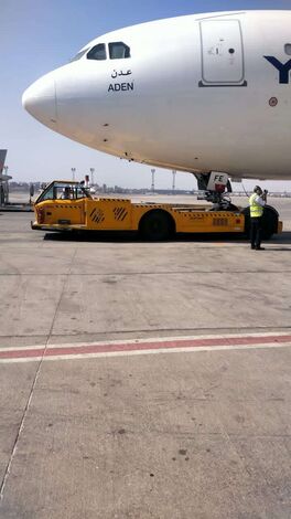 عودة طائرة طيران اليمنية الجديدة الى العمل عقب اجراء صيانة