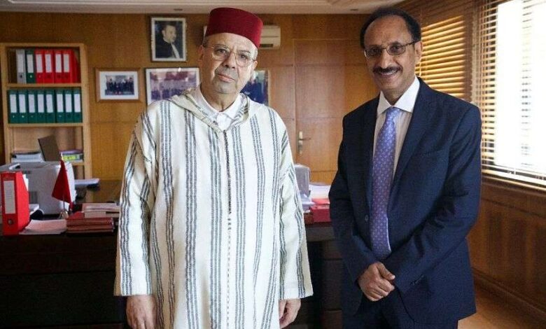 سفير اليمن يلتقي المندوب الوزاري لحقوق الإنسان في المغرب