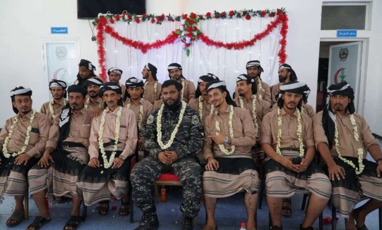قوات حرس المنشآت تقيم عرسا جماعيا  لـ50 عريس وعروس