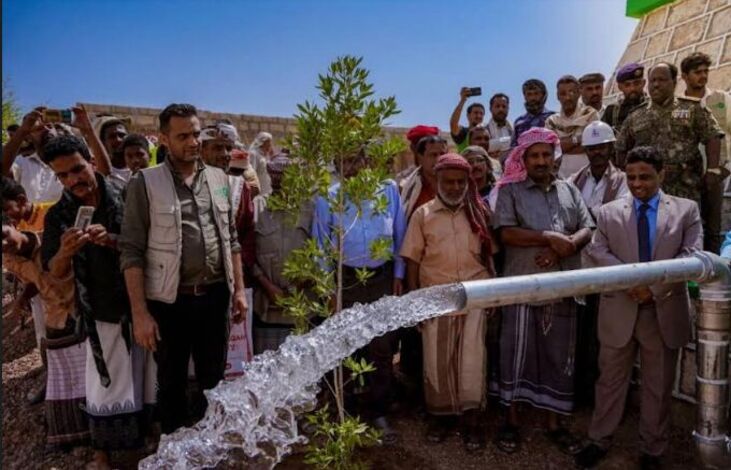 العون المباشر توفر مشروع مياه لـ (6380) شخص في غيل بن يمين بحضرموت