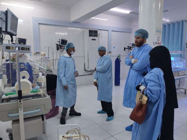 وفد منظمة انترسوس يزور مستشفى المكلا للأمومة والطفولة
