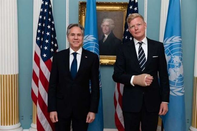 وزير الخاريجة الأمريكي يلتقي المبعوث الأممي الخاص الى اليمن